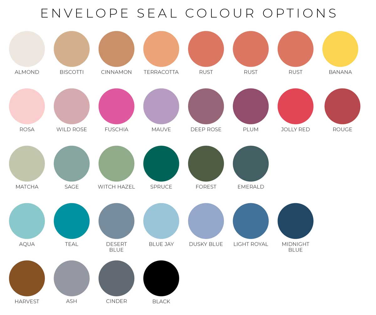 envelope seal colour options