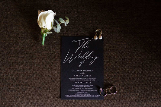 classic black and white wedding invitations