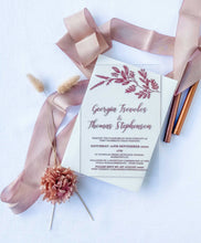 clear acrylic rose gold wedding invitation botanical vines