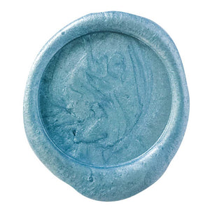 metallic ice blue wax seal