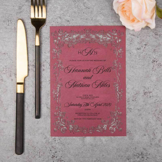 Rose Border' - Laser-cut - Flat Card