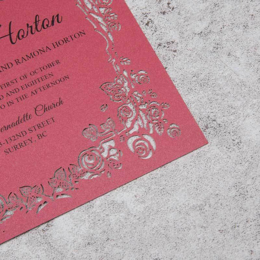 Rose Border' - Laser-cut - Flat Card