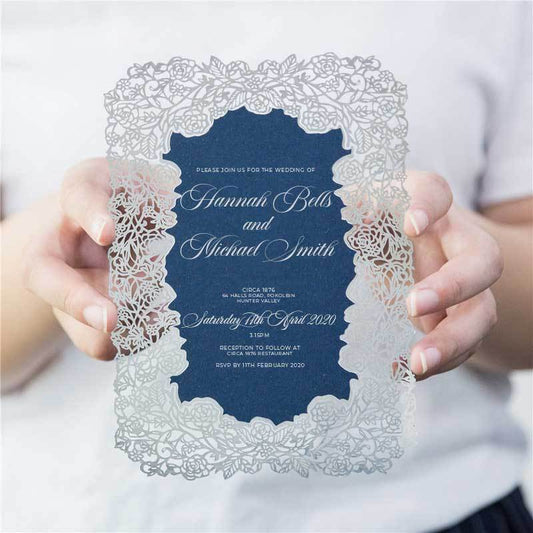Rose Border Mirror' - Laser-cut Flat Card