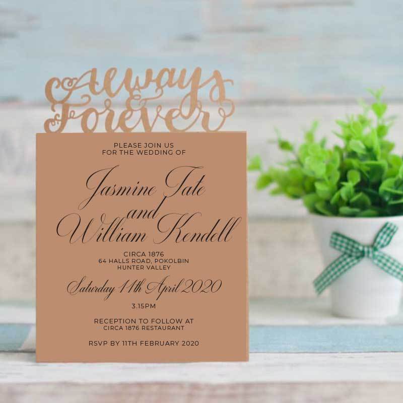 Always Forever' - Laser-cut - Flat Card