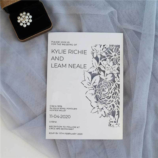 Floral Design' - Laser-cut - Flat Card