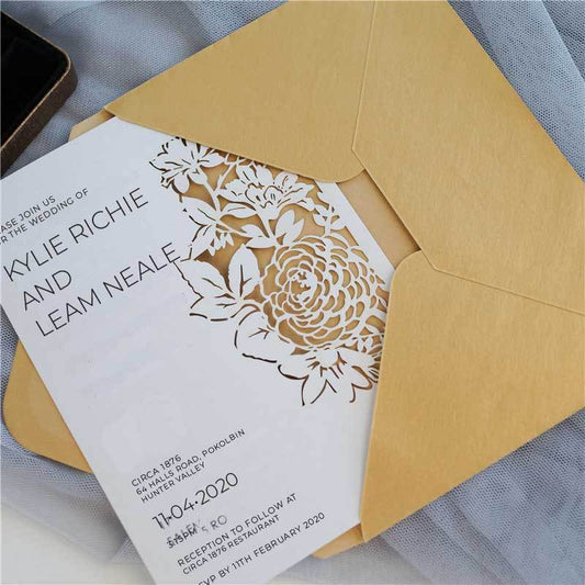 Floral Design' - Laser-cut - Flat Card