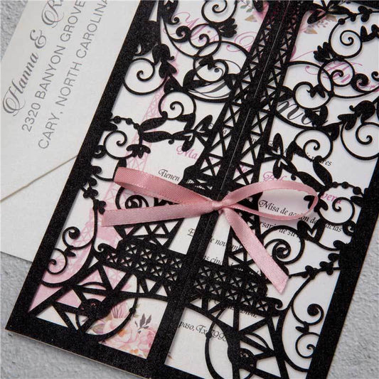'Eiffel Tower Glitter' P - Laser cut