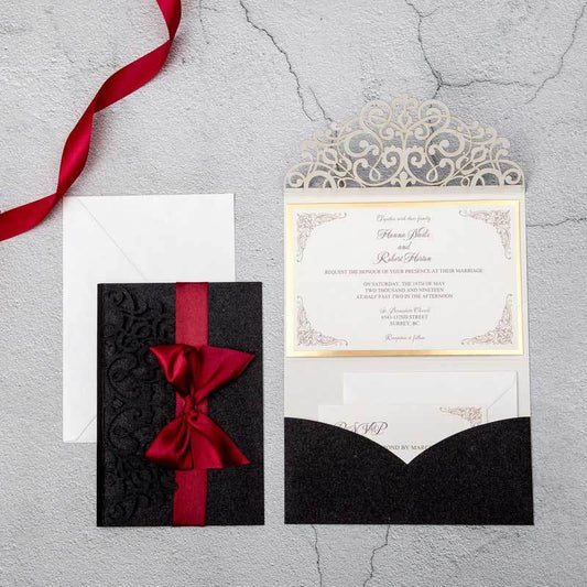Angel Gates Glitter' L - Trifold Laser-cut Pocket Fold