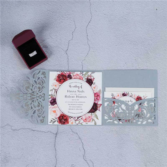 Blushing Pocket' - Laser-cut Tri Fold Pocket