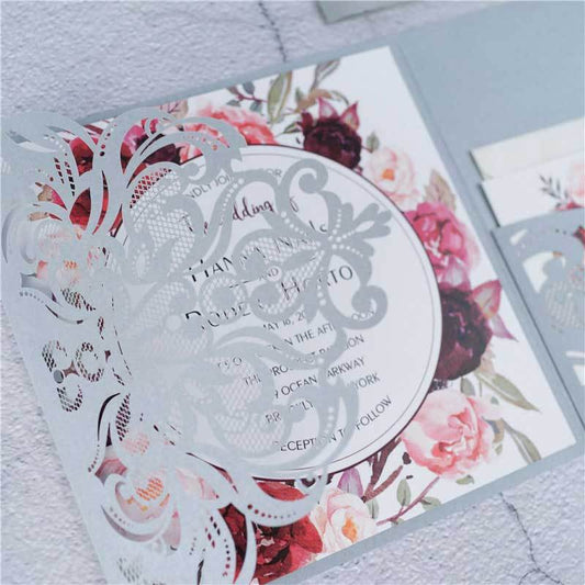 Blushing Pocket' - Laser-cut Tri Fold Pocket