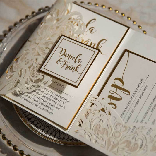 Blushing Gates' - Laser-cut Tri-fold Pocket