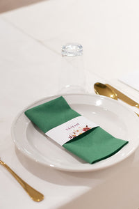 Wedding reception napkin wrap guest place card
