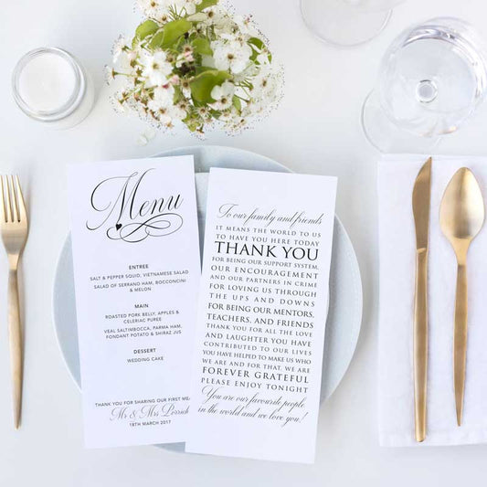 Menu / Thank You Cards