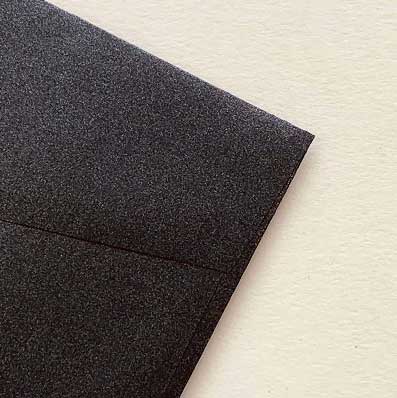 envelopes glamour puss cocktail hour metallic black closeup