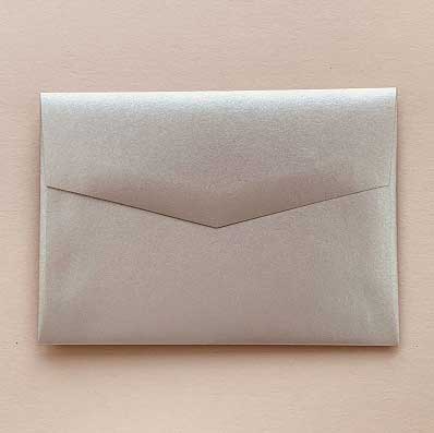 envelopes glamour puss princess silver metallic