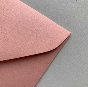 envelope woodland dusky pink closeup