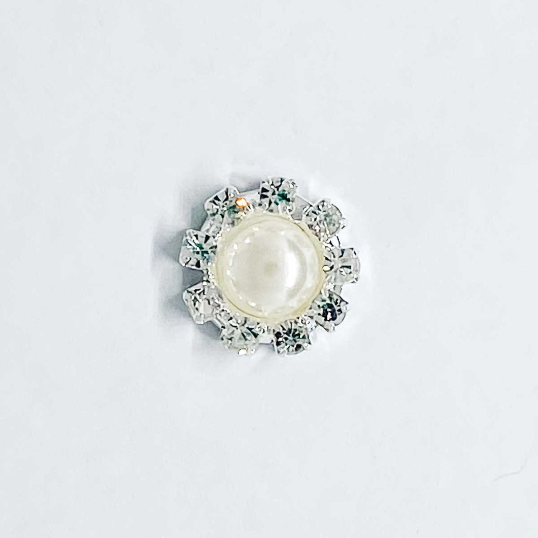 Diamante & Pearl Cluster - Circle Small Ivory
