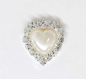 dual diamante pearl heart cluster