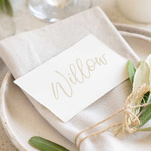 deckle edge place cards olive tree