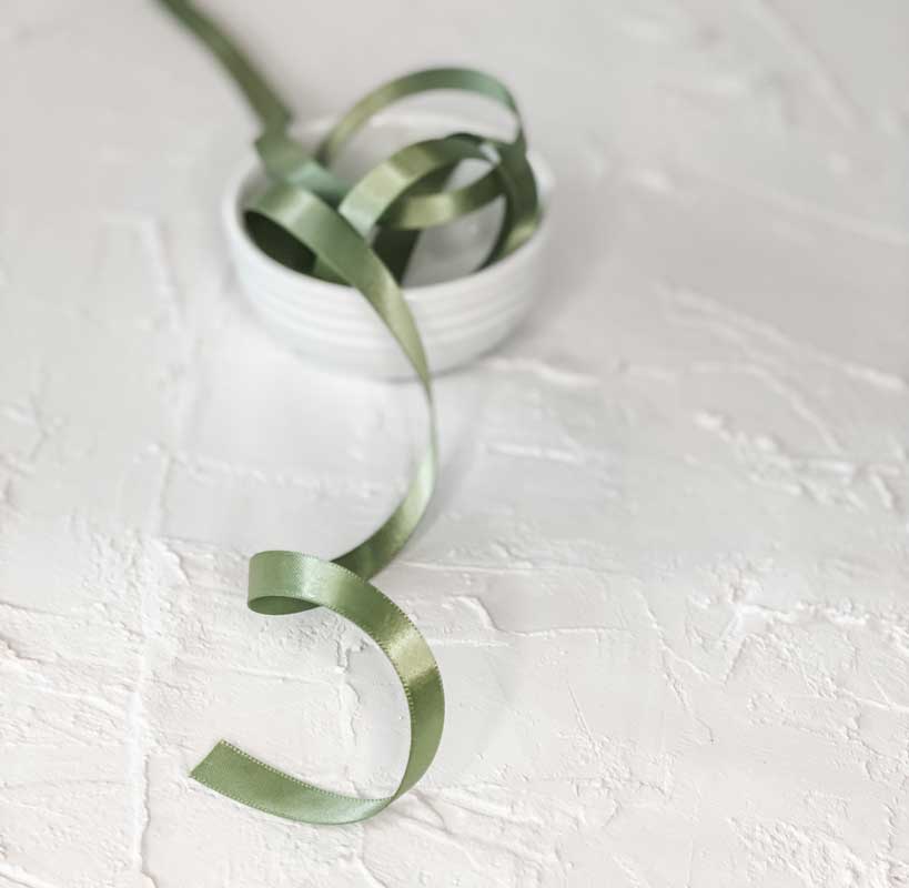 satin ribbon olive
