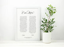 modern black and white 1st wedding anniversary vow print featuring a script font