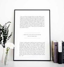 classic black and white vow print for 1st wedding anniversary