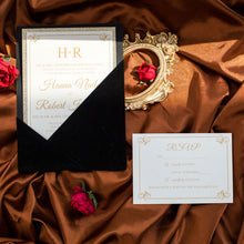 black velvet sleeve invitation