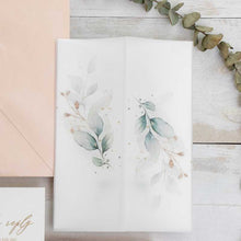 botanical foliage vellum invitation wrap