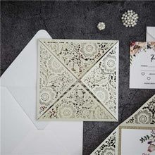 floral laser cut invitation DIY set detail