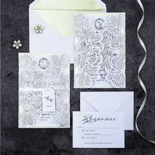 white flower laser cut invitation DIY set