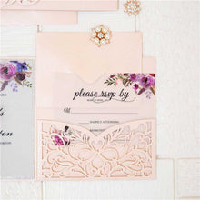 blush pink Laser-cut invitation DIY set