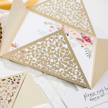 gold leaf laser cut invitation detail