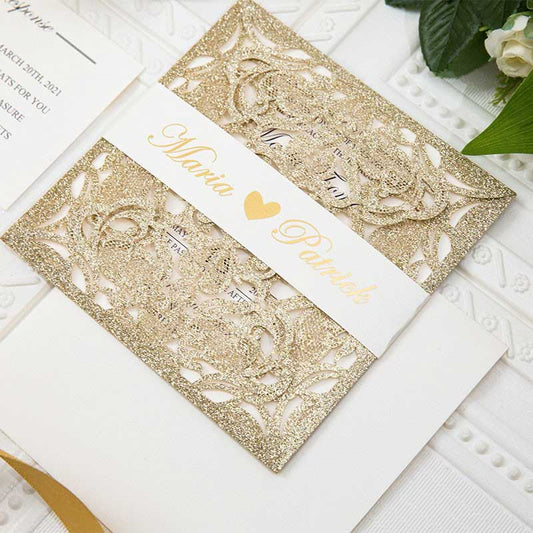 foil printed belly band with heart