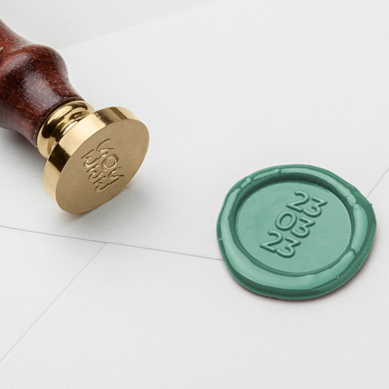 custom designed wax stamp with date