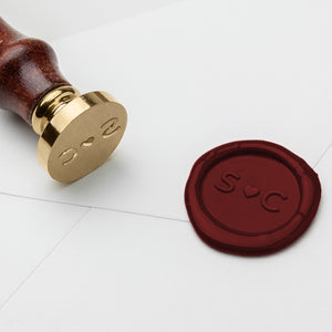 custom designed wax stamp initials heart
