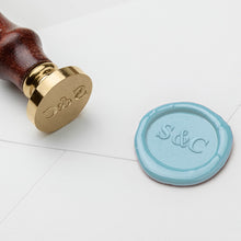 custom designed wax stamp initials with ampersand