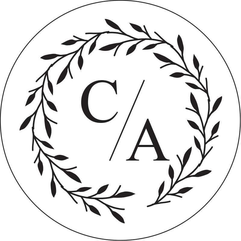 wax stamp full wreath monogram artwork