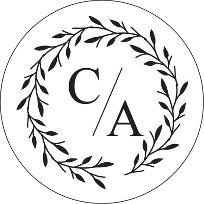 wax stamp full wreath monogram artwork