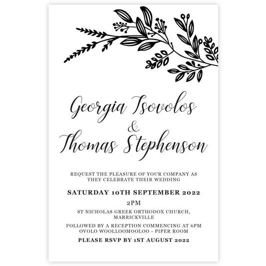clear acrylic wedding invitation botanical vines