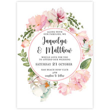clear acrylic Floral Wreath wedding invitation circle border