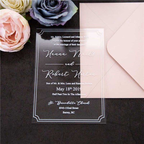 Acrylic white invitation