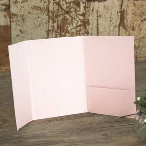 straight tri-fold pocket blush pink open