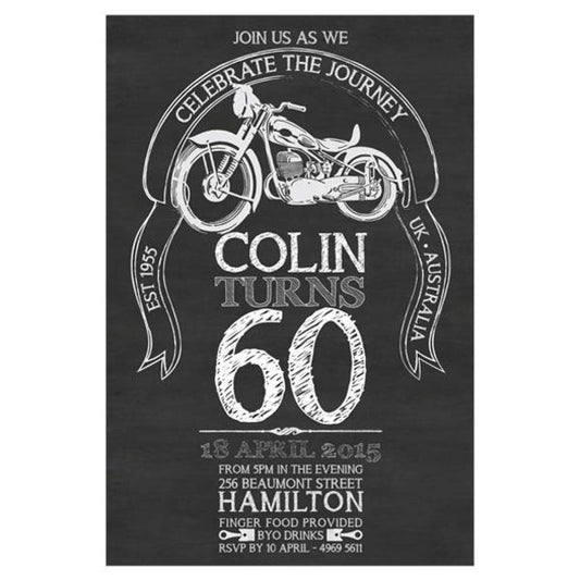 motorbike birthday invitation