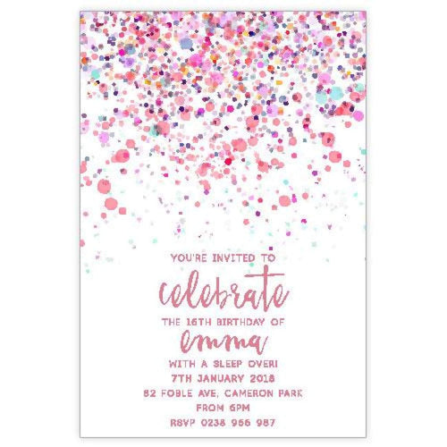 Birthday Confetti birthday invitation