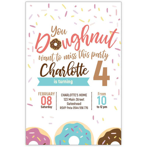 doughnut sprinkles birthday invitation