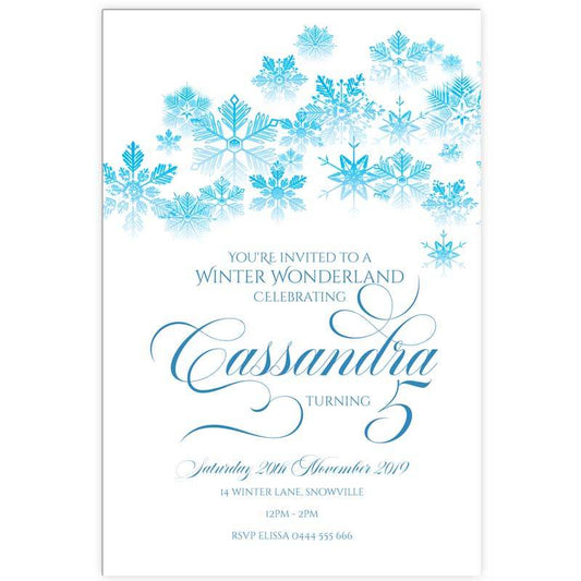 Frozen birthday invitation - Let it snow