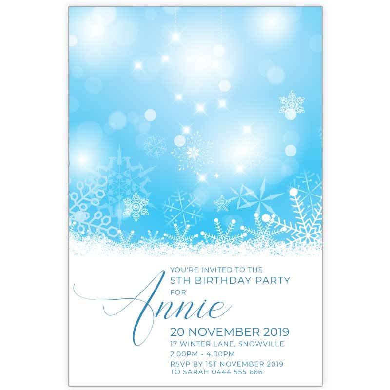 Frozen birthday invitation - Snowflake Falling