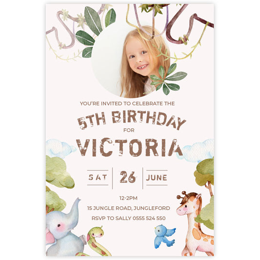 jungle adventure birthday invitation