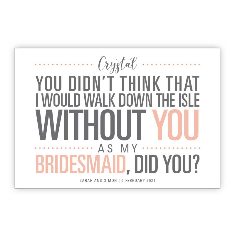 bridesmaid card