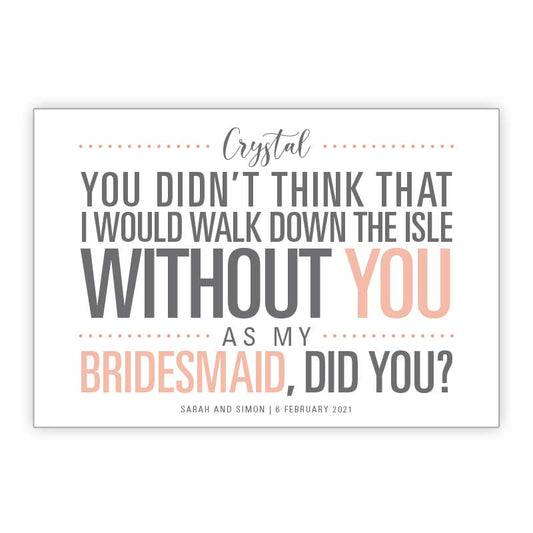 bridesmaid card